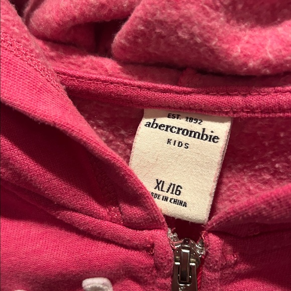 ABERCROMBIE KIDS Pink Logo Zipup Hoodie XL (16) - Picture 3 of 6